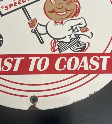 McDonald's Vintage “Speedee” 12” Round Sign Coast To Coast 15c