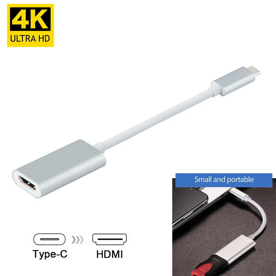 USB Type C to HDMI HDTV TV Cable Adapter For Samsung Galaxy S9/S8 MacBook - Image 2 of 4