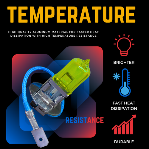 Golden Yellow H3 100w Halogen 453 Front Fog Light Headlight Bulbs 3000K Euro 12v - Picture 10 of 11