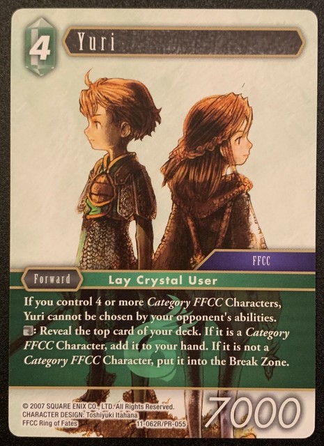 Yuri 11-062R/PR-055 - Rare - Wind - Forward - Opus XI - Final Fantasy TCG Yuri 11-062R/PR-055 - Rare - Wind - Forward - Opus XI - Final Fantasy TCG