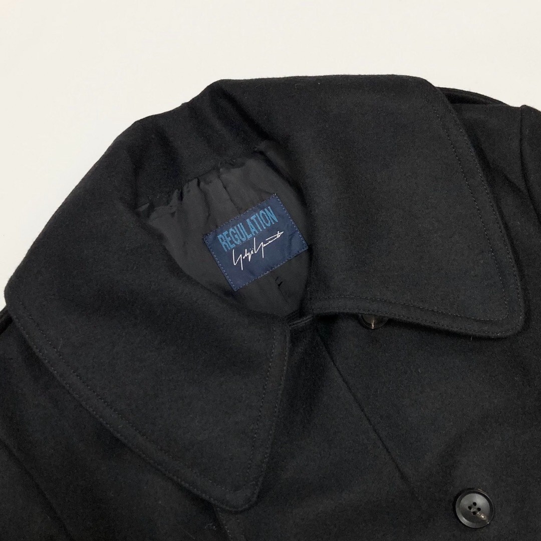 Yohji Yamamoto 1/10 MELTON R-LONG PEA-C Black Size / 2 (M