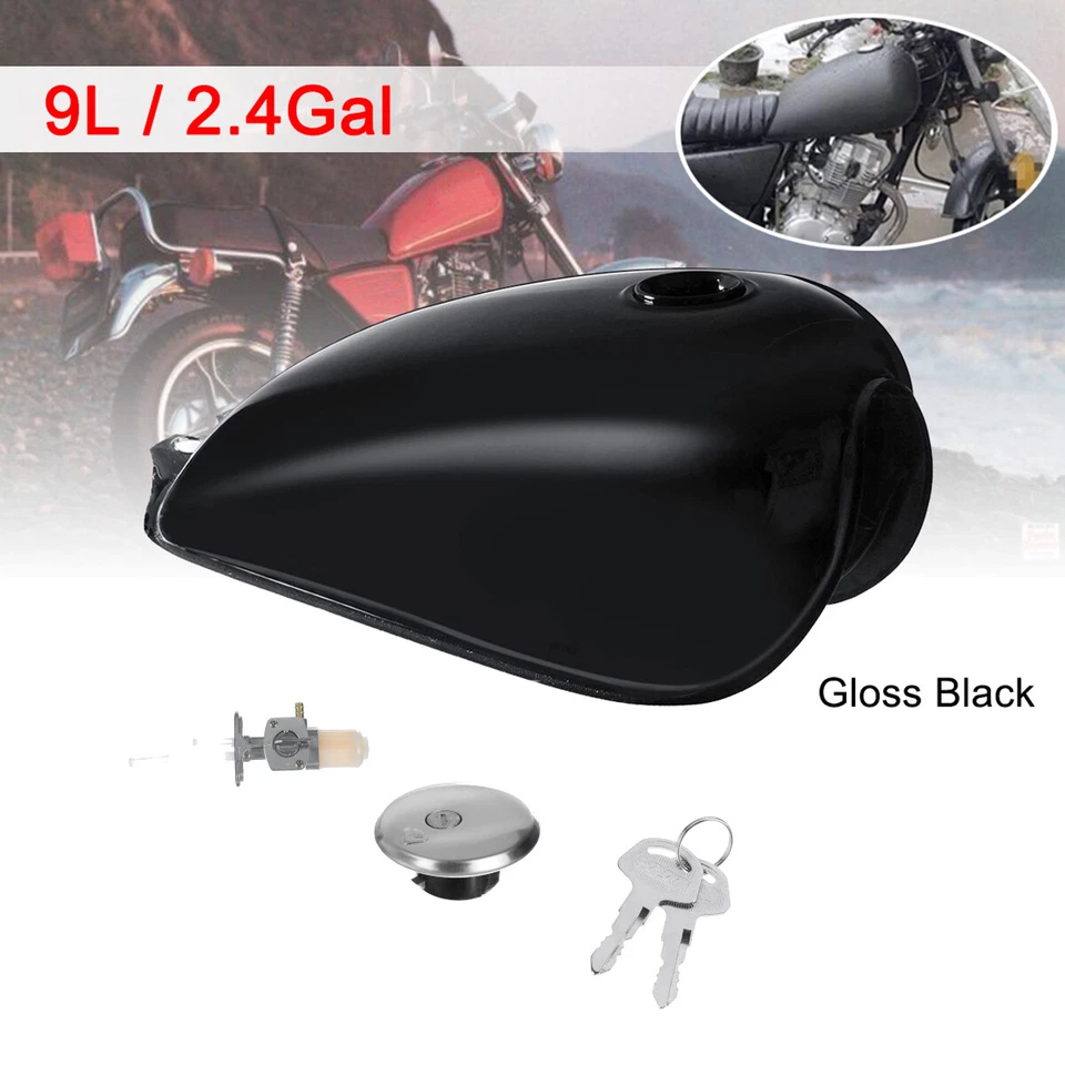 Motorcycle 9L 2.4 Gallon Cafe Racer Steel Vintage Fuel Tank For Suzuki GN125/250 Foto 2 de 4