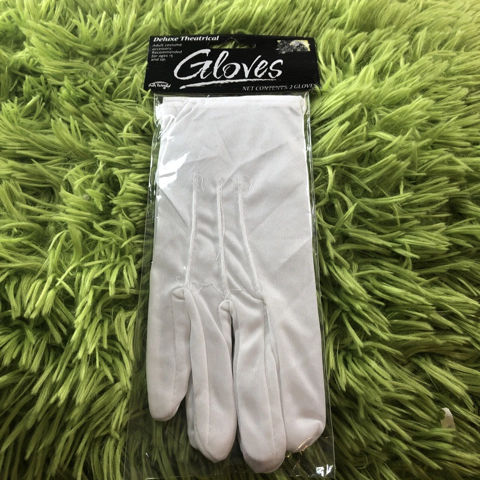 NUEVO Guantes Teatrales de Lujo Blanco Divertido Mundo Disfraz #8108 Poliéster Edad 15+ Foto 3 de 4