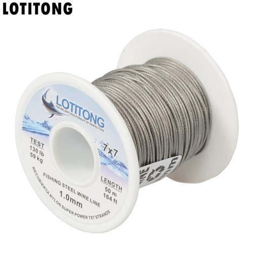 70lb-368lb Pesca Filo Acciaio Linee Pesca 7x7 49 Fili Super Morbide Linee Filo - Foto 21 di 27
