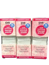 cvs self foaming facial pads 120 count scuffed box
