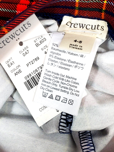 Crewcuts Plaid Girl's Leggings Pants Size 4-5 NWT - Picture 5 of 6