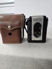 RARE/VINTAGE Argus Seventy-Five TLR Style Camera Black W/ Strap  Case-Untested 