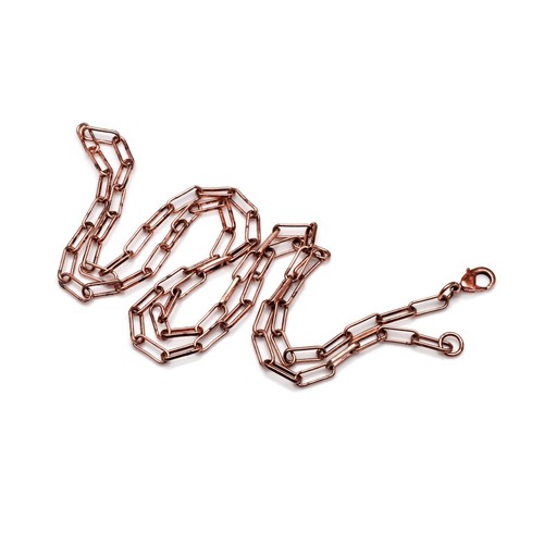 100% Oxidized Pure Copper Chain Designer Link Lobster Necklace Jewelry RJ-004 - Picture 3 of 6