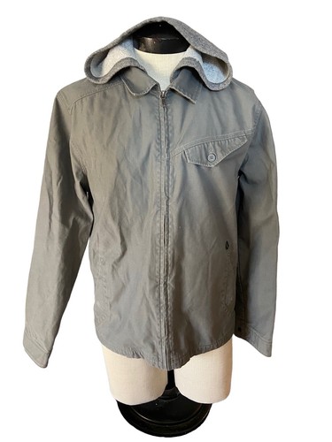 Volcom Mens Bashi Hooded Jacket Size M Gray Long Sleeve Full Zip Outerwear - Picture 3 of 14