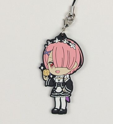 Re:Zero Ram Happy Birthday Keychain Rubber Strap Banpresto 2