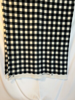 Pre-Cut Anti-Pill Fleece Fabric 4 Yards 60'' Black & White Checkered PatternNEW