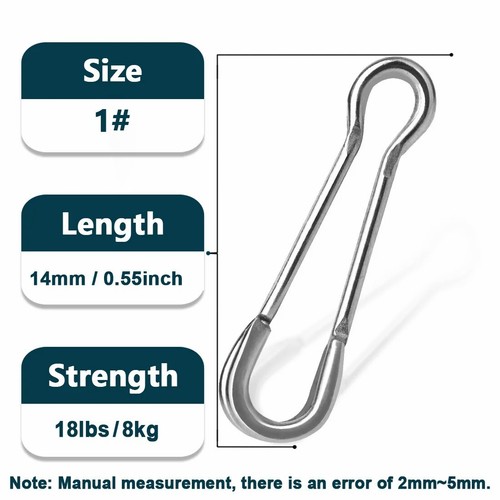 Fishing Snap Connector Hawaii Snap Stainless Steel Fishing Carabiner Quick Chang - Picture 8 of 13