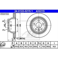 ATE 2x Bremsscheibe hinten 3140 belüftet für VW Multivan V 7HM 7HN