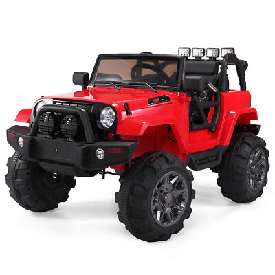 TOBBI 12V Kids Electric Battery Powered Wrangler Ride On Toy with Remote, Red