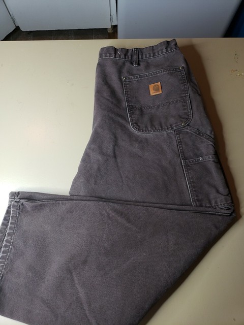 Carhartt B136 Mos Double Knee Canvas Work Pants Sz 42 X 30(41x28) BROWN | eBay