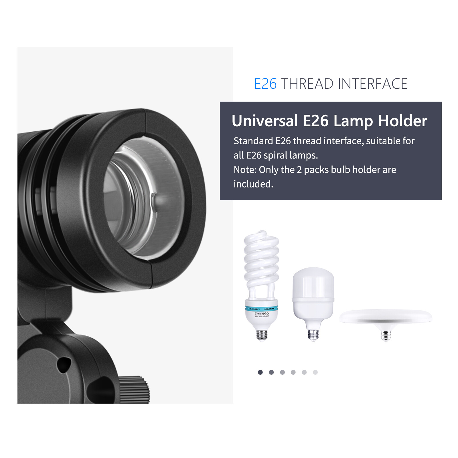Neewer 2 Packs E27 Lamp Holder with Light Stand Mount Umbrella Holder