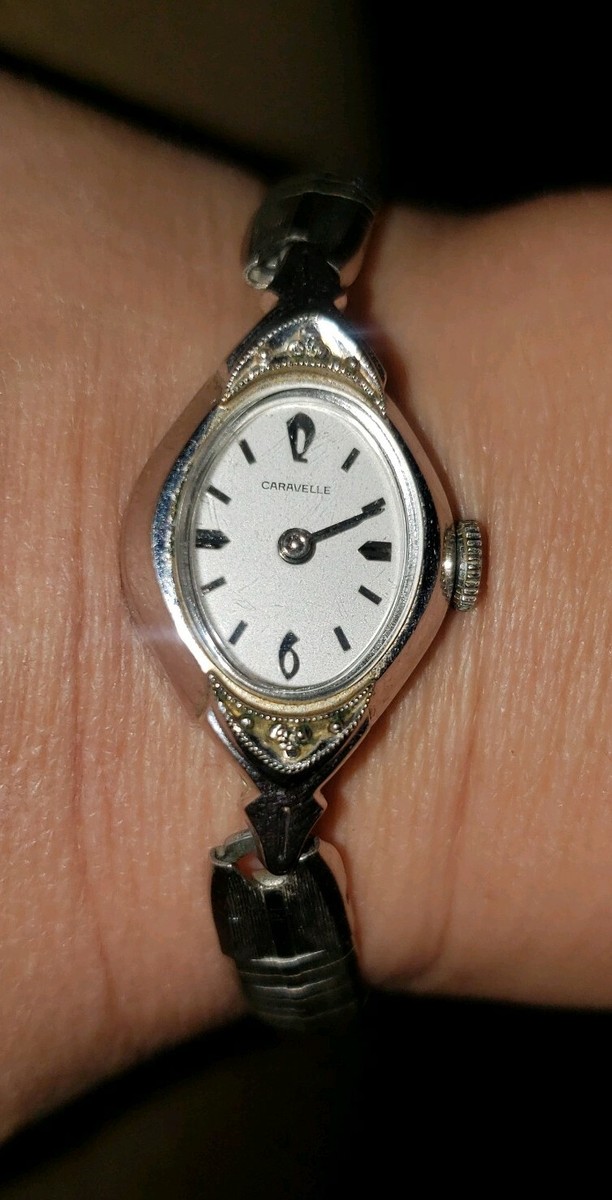 Vintage Caravelle N1 by Bulova 17J 10K Gold RGP Diamond Women Watch Runs