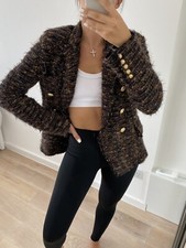 Balmain Jacket Tweed Unworn Brown Multicolor Size 38