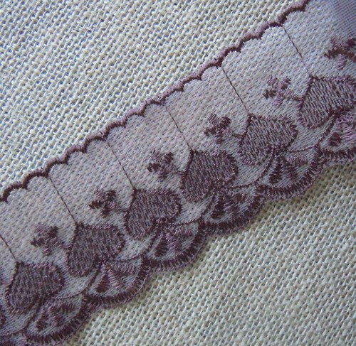 8 Colors 1.5" - 2" wide Mesh Tulle Lace with Embroidered Flower by Yard zhe1 - Picture 2 of 9