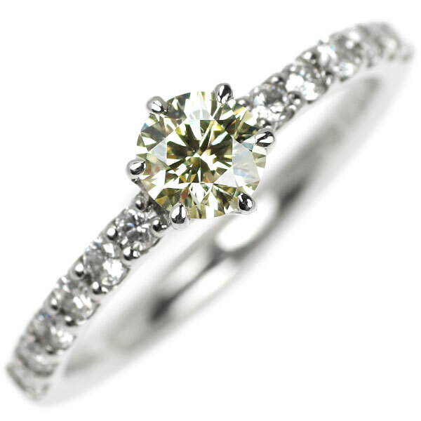 Brand New Pt900 Diamond Ring 0.402ct LY VS2 EX D0.28ct Free Brand New Pt900 Diamond Ring 0.402ct LY VS2 EX D0.28ct Free