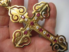 Pectoral Cross for Bishops and Priests - Gold plated - 306Red