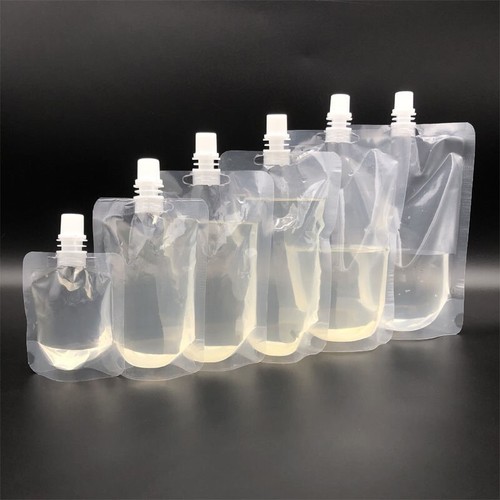 CONFEZIONE BEVANDE LIQUIDE CON BECCUCCIO IN PLASTICA TRASPARENTE SACCHETTO RIUTILIZZABILE 100ML A 5 LITRI LOTTO - Foto 17 di 34