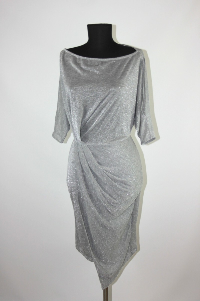 allsaints silver dress ALLSAINTS Hadley Metallic Dress in Silver