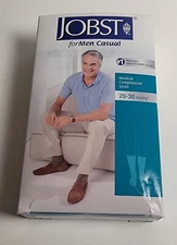 NEW JOBST 113129 Men Casual 20-30 mmHg Knee High Compression Socks Khaki X-