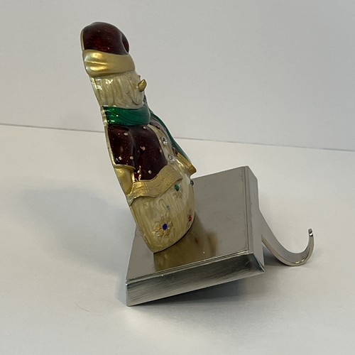 Colorful Snowman metal weighted christmas stocking holder home decor - Picture 4 of 10