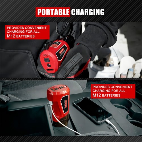 USB Charger Adapter For Milwaukee M12 48-59-1201 Battery Lithium Power Source - Picture 8 of 16