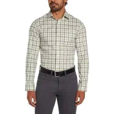 Banana Republic Men's Non-Iron Slim Fit Dress Shirt, Green, Size L