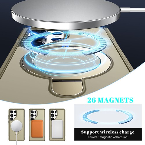 For Samsung Galaxy S25 Ultra S24 A16 A06 Shockproof Ring Stand Magnetic Case - 第 35/39 張圖片