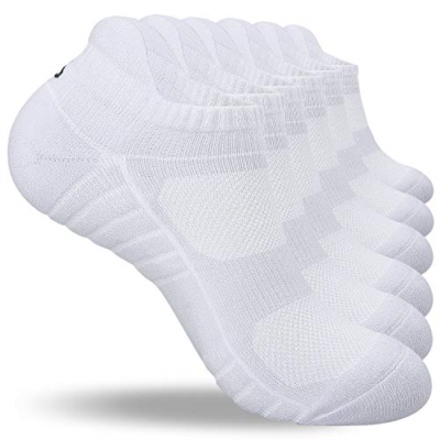 coskefy Running Socks Cushioned Ankle Socks Anti Blister Cotton