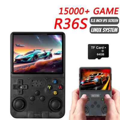 R36S Retro Handheld Videospielkonsole IPS 15000+ Spiele Linux BT 3200mAh 3,5''''