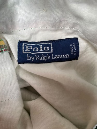 Vintage Polo Ralph Lauren Chino Shorts Mens Size 34 Plaid Green Straight Preppy - Picture 4 of 8