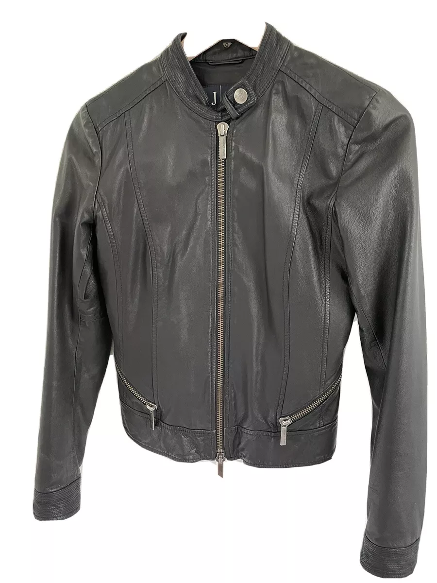 Armani Jeans womens leather jacket size 0 black