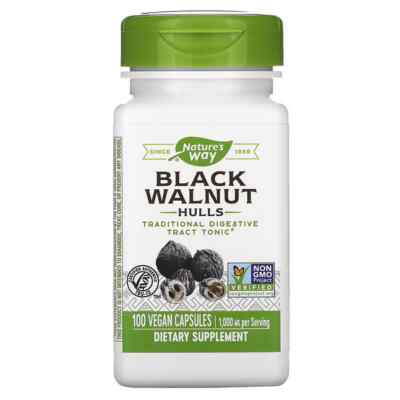 Nature's Way, Black Walnut Hulls, 500 mg, 100 vegane Kapseln