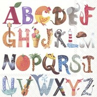 "20 Servietten\"I Know My Abc\"Schulanfang Einschulung I-DöTzchen Buchstaben 33X33"