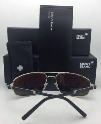 New MONTBLANC Sunglasses MB 650S 02A 60-17 Matte Black Aviator w