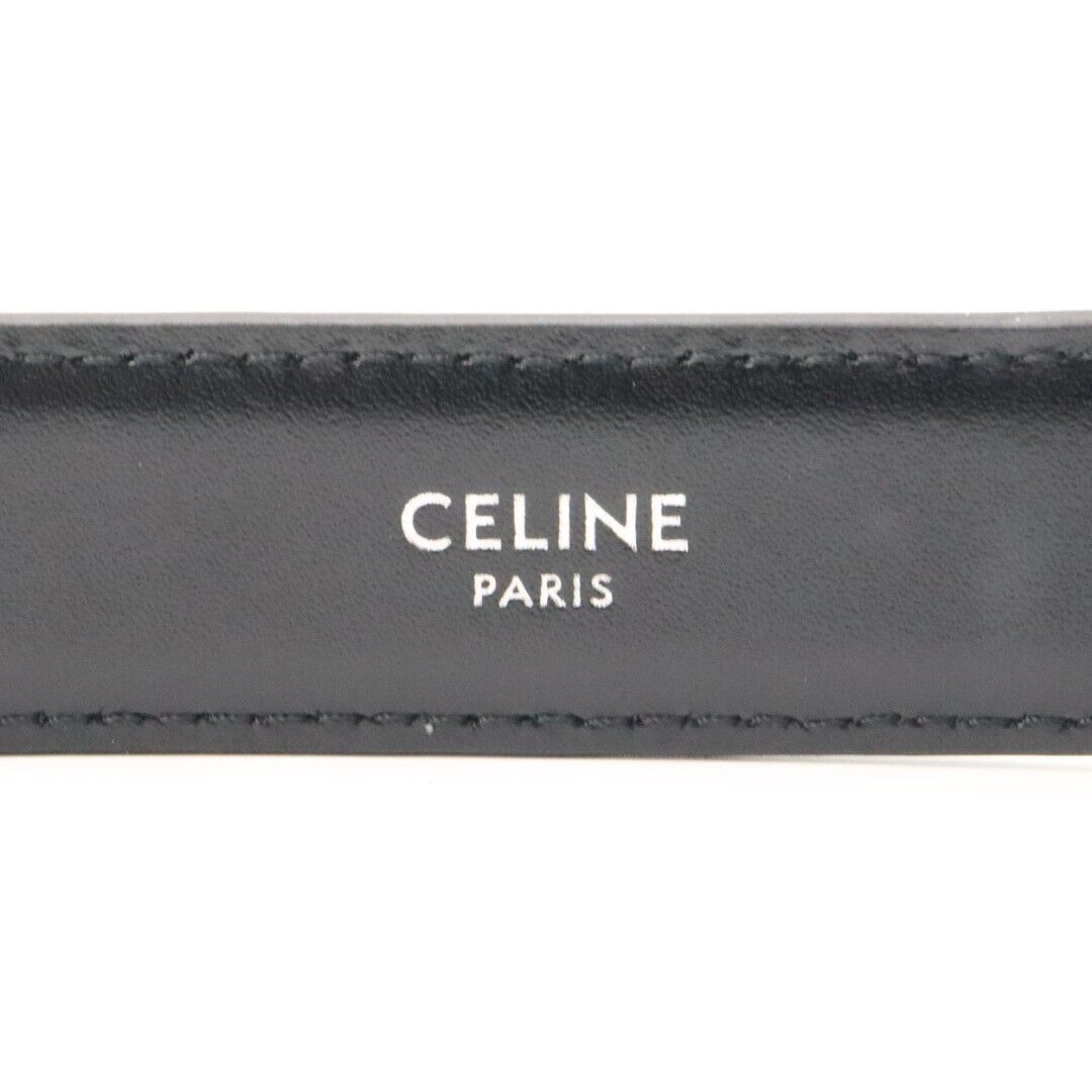 Auth CELINE Triomphe belt leather 95 Used Black Women Japan Auth CELINE Triomphe belt leather 95 Used Black Women Japan