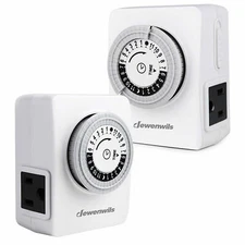 DEWENWILS 2 pack Indoor Outlet Timer Plug in Electrical Timer for Aquarium Lamp 