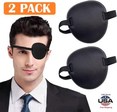 2PCS 3D Adjustable Eye Patches for Left or Right Eyes for Adults and Kids USA