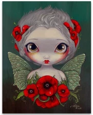 Strangeling Poppy Fairy - 11x14 Unframed Art Print Poster - Decor and Gift