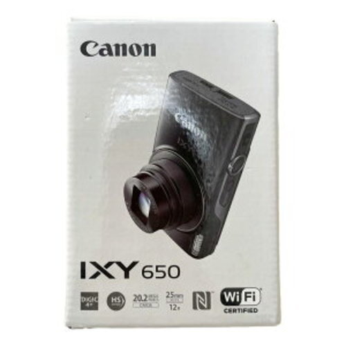 Canon IXY 650 BK Compact Digital Camera Black 12x Zoom Light Weight Wi-Fi New - Picture 1 of 9
