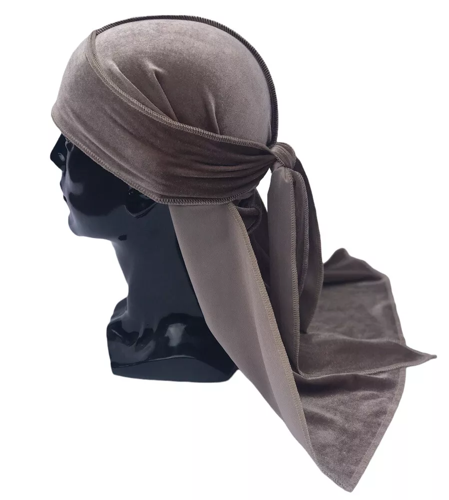 White velvet durag long tail