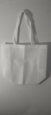 Prime Line Packaging Set Of 12 Shopping, Gift Bags W/Handles 16x12x6 White Cloth