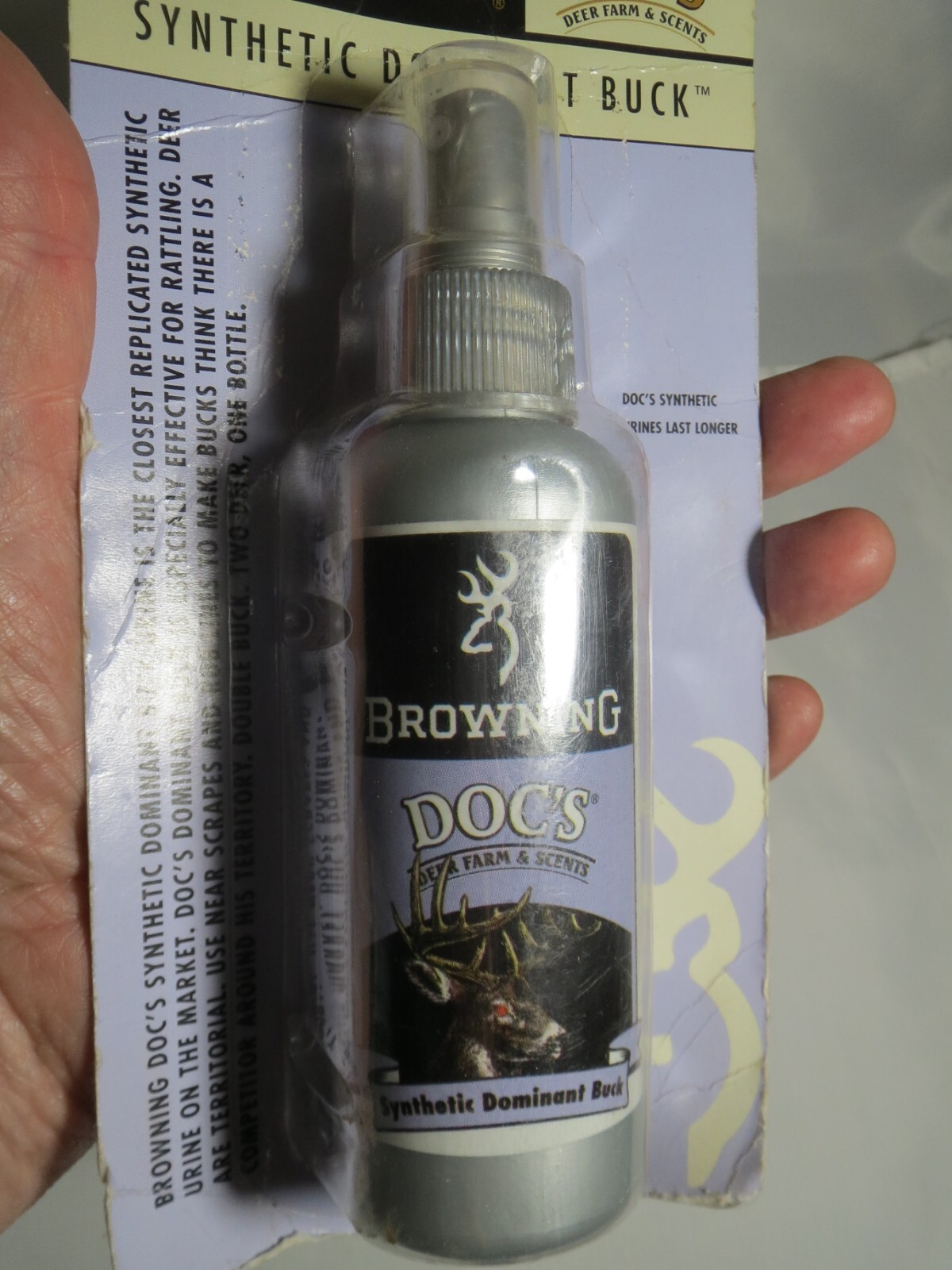 BROWNING DOC'S Synthetic Dominant Buck Urine 4 oz. Spray Bottle NOS