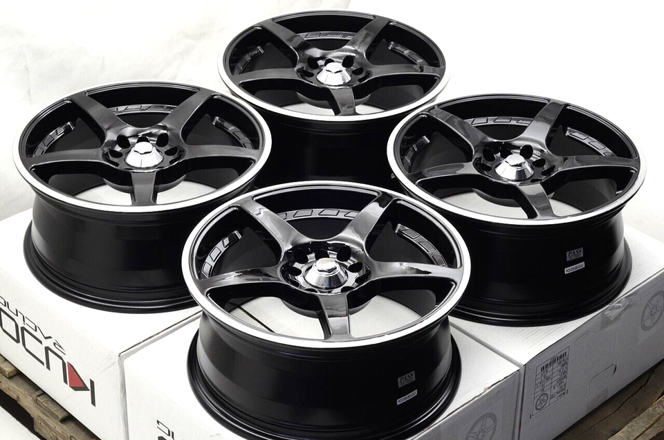 Palash Rims Rachi 16x7 Kudo Racing Gekka Black w/Polish Lip Wheels Rims | 5x100 | 5x114.3 ...