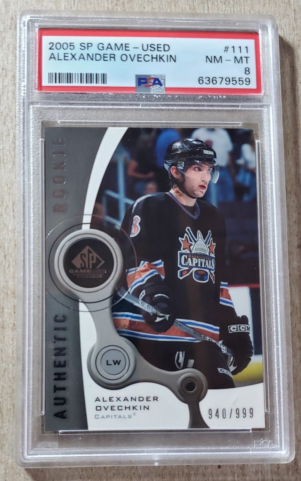 2005 SP Game Used Alexander Ovechkin RC /999 PSA 8 Capitals Rookie #111