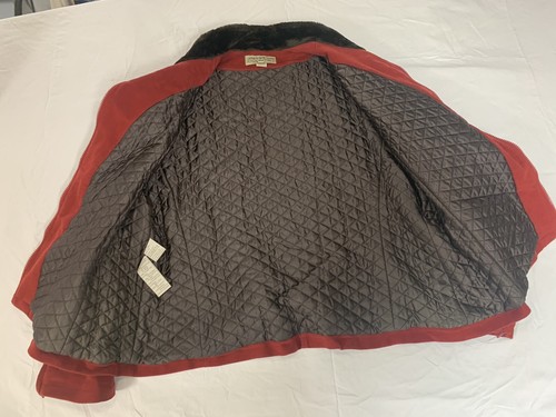Jones New York Country Womens Vintage Fall Winter Jacket 18 Red Quilted Lining - Picture 8 of 12